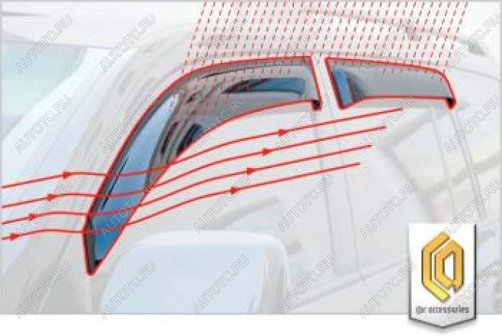 2 369 р. Дефлектора окон CA-Plastic  Mitsubishi Pajero  4 V90 (2006-2020) дорестайлинг, 1-ый рестайлинг, 2-ой рестайлинг (серия Шелкография золото)  с доставкой в г. Таганрог