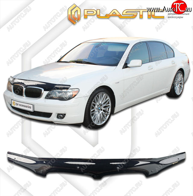 2 159 р. Дефлектор капота CA-Plastic BMW 7 серия E65,E66, E67, E68 рестайлинг, седан (2005-2008) (classic черный, без надписи)  с доставкой в г. Таганрог