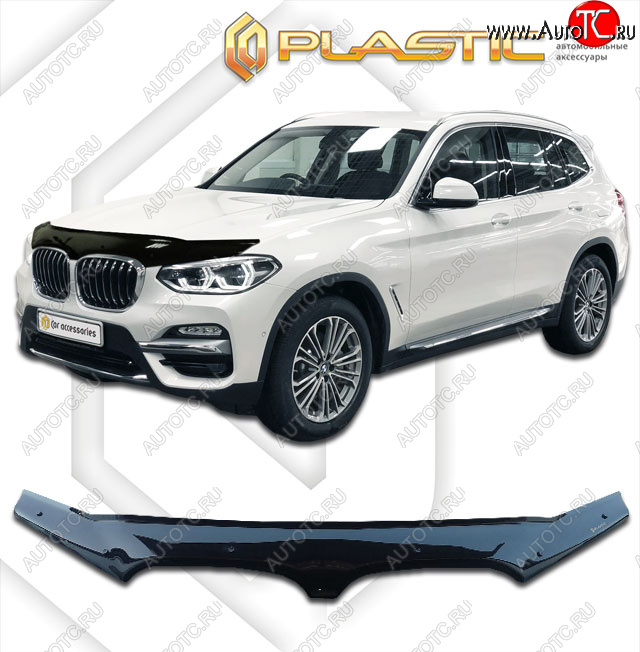 2 199 р. Дефлектор капота CA-Plastic  BMW X3  G01 (2017-2023) дорестайлинг, рестайлинг (classic черный, без надписи)  с доставкой в г. Таганрог