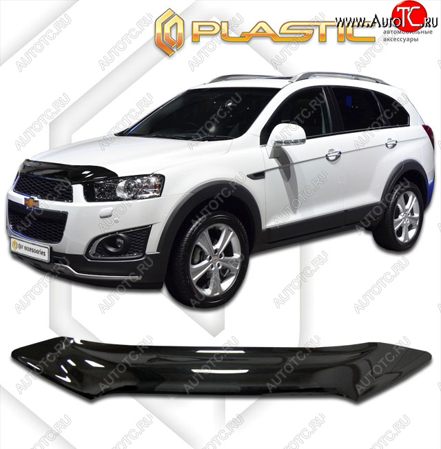 1 999 р. Дефлектор капота CA-Plastic  Chevrolet Captiva (2011-2016) 1-ый рестайлинг, 2-ой рестайлинг (classic черный, без надписи)  с доставкой в г. Таганрог