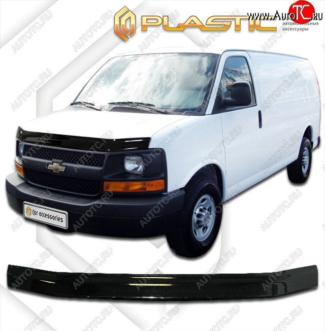 2 099 р. Дефлектор капота CA-Plastic  Chevrolet Express  GMT610 (2002-2014) рестайлинг (classic черный, без надписи)  с доставкой в г. Таганрог