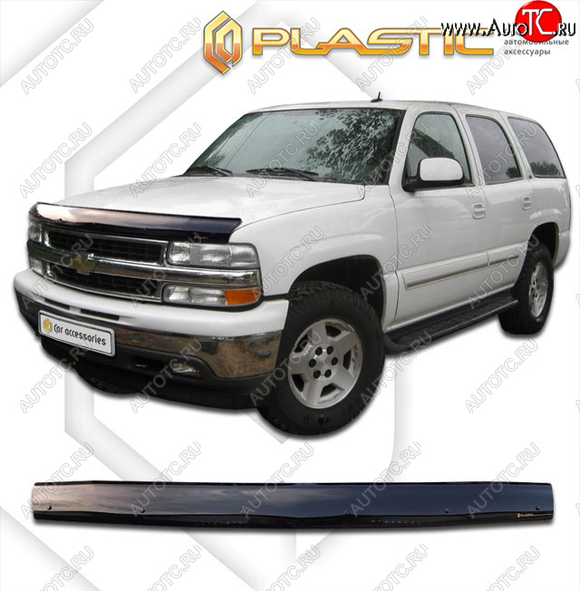 1 999 р. Дефлектор капота CA-Plastic  Chevrolet Tahoe  GMT800 (2000-2006) (classic черный, без надписи)  с доставкой в г. Таганрог