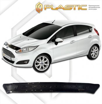 1 899 р. Дефлектор капота CA-Plastic  Ford Fiesta  6 (2012-2019) седан рестайлинг (classic черный, без надписи)  с доставкой в г. Таганрог. Увеличить фотографию 1