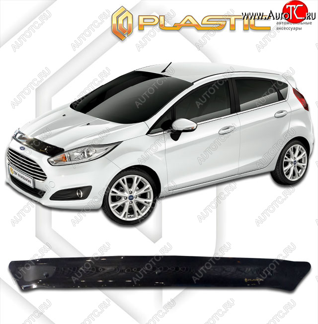 1 999 р. Дефлектор капота CA-Plastic  Ford Fiesta  6 (2012-2019) хэтчбэк 3 дв. рестайлинг, хэтчбэк 5 дв. рестайлинг (classic черный, без надписи)  с доставкой в г. Таганрог