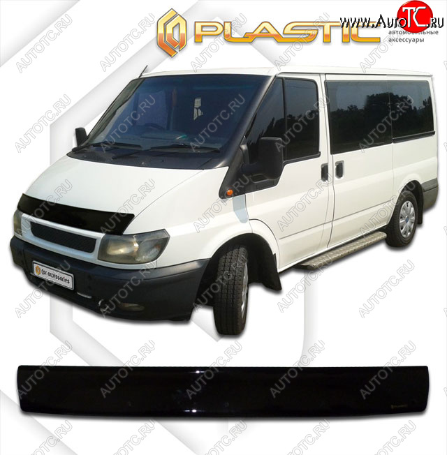 1 999 р. Дефлектор капота CA-Plastic  Ford Transit (2000-2006) цельнометаллический фургон дорестайлинг (classic черный, без надписи)  с доставкой в г. Таганрог