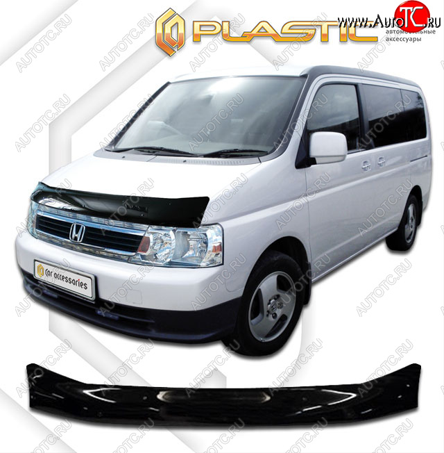 2 189 р. Дефлектор капота CA-Plastic  Honda StepWagon  RF3,RF4 (2003-2005) минивэн рестайлинг (classic черный, без надписи)  с доставкой в г. Таганрог