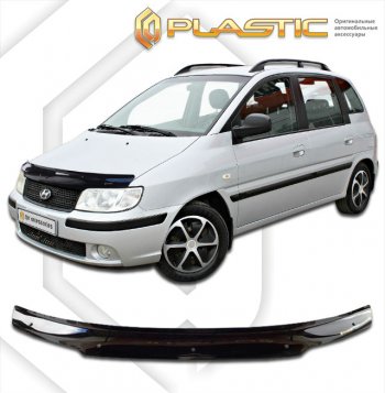 1 899 р. Дефлектор капота CA-Plastic  Hyundai Matrix  1 FC (2005-2008) 1-ый рестайлинг (classic черный, без надписи)  с доставкой в г. Таганрог. Увеличить фотографию 1