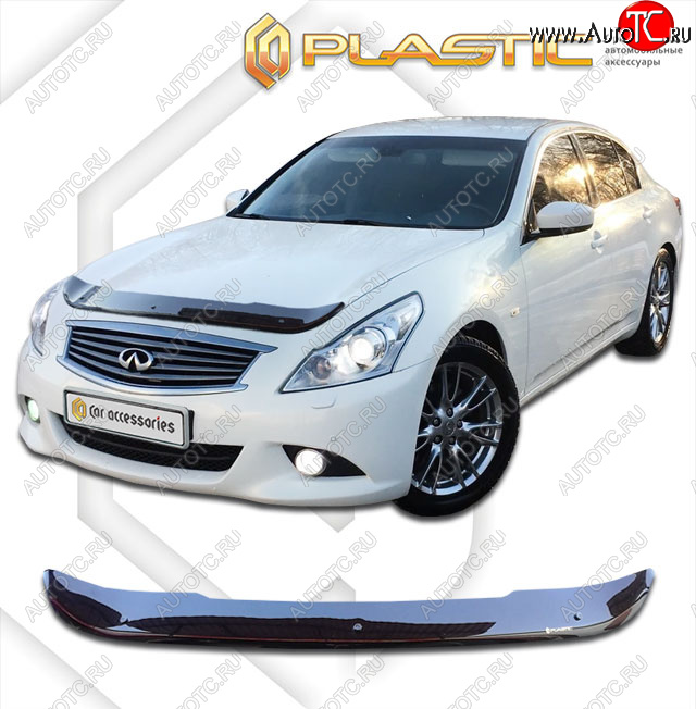 1 799 р. Дефлектор капота CA-Plastic  INFINITI G35  V36 (2006-2015) седан (classic черный, без надписи)  с доставкой в г. Таганрог