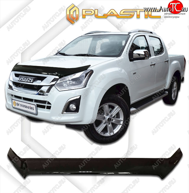 2 099 р. Дефлектор капота CA-Plastic  Isuzu D-Max  RT85,TFR DoubleCab (2015-2021) рестайлинг (classic черный, без надписи)  с доставкой в г. Таганрог