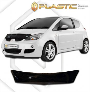 1 799 р. Дефлектор капота CA-Plastic  Mitsubishi Colt ( Z20, Z30 хэтчбэк 3 дв.,  Z30) (2008-2012) рестайлинг, хэтчбэк 5 дв. рестайлинг (classic черный, без надписи)  с доставкой в г. Таганрог. Увеличить фотографию 1