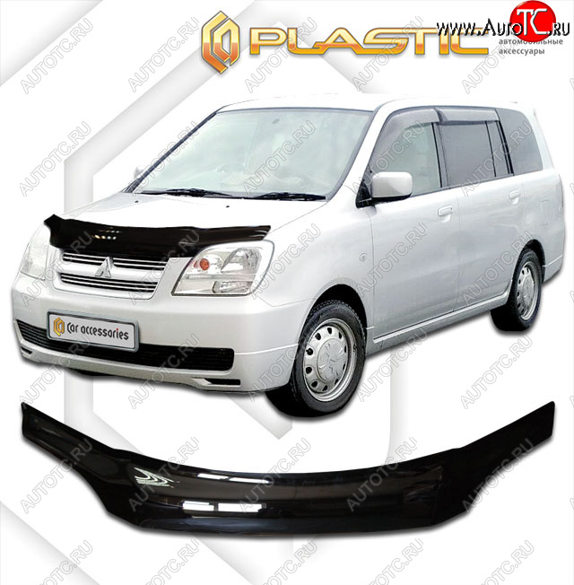 2 199 р. Дефлектор капота CA-Plastic  Mitsubishi Dion  CR6W,CR9W (2002-2006) рестайлинг (classic черный, без надписи)  с доставкой в г. Таганрог