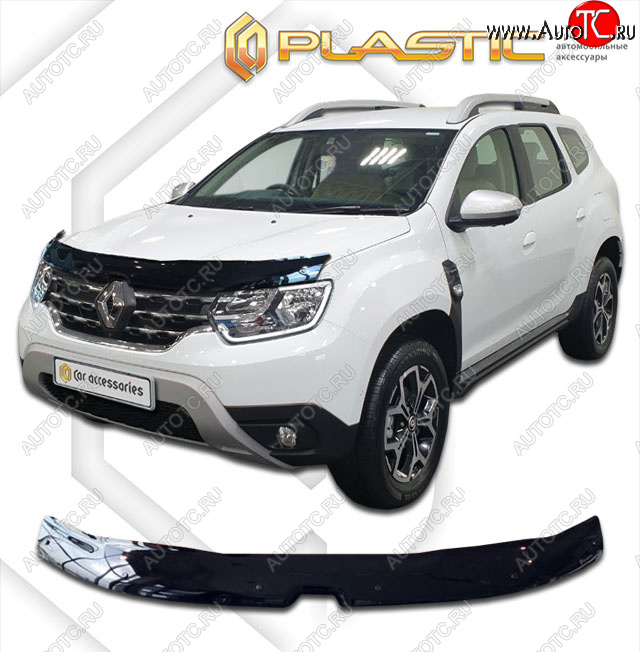 2 099 р. Дефлектор капота CA-Plastic  Renault Duster  HM (2021-2024) рестайлинг (classic черный, без надписи)  с доставкой в г. Таганрог