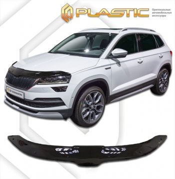 2 299 р. Дефлектор капота CA-Plastic  Skoda Karoq  NU7 (2017-2025) дорестайлинг, рестайлинг (classic черный, без надписи)  с доставкой в г. Таганрог. Увеличить фотографию 1