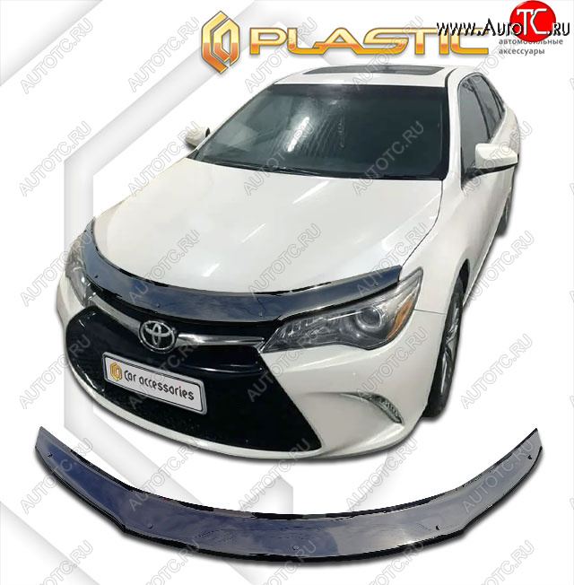 2 059 р. Дефлектор капота (USA) CA-Plastic  Toyota Camry  XV55 (2014-2018) 1-ый рестайлинг, 2-ой рестайлинг (classic черный, без надписи)  с доставкой в г. Таганрог