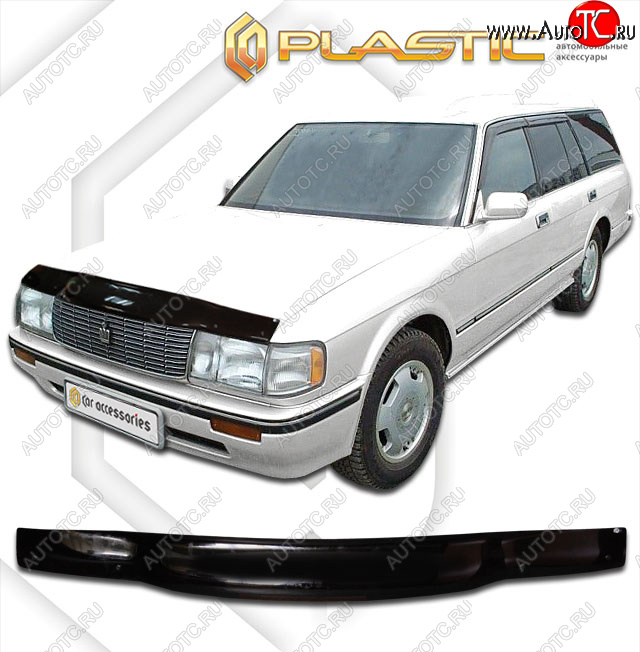 1 999 р. Дефлектор капота CA-Plastic  Toyota Crown  S130 (1991-1999) универсал 2-ой рестайлинг (classic черный, без надписи)  с доставкой в г. Таганрог