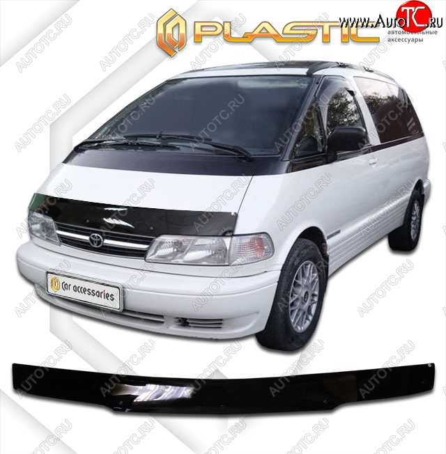 1 999 р. Дефлектор капота CA-Plastic  Toyota Estima Emina  XR10, XR20 (1992-1999) минивэн дорестайлинг, минивэн 1-ый рестайлинг, минивэн 2-ой рестайлинг (classic черный, без надписи)  с доставкой в г. Таганрог