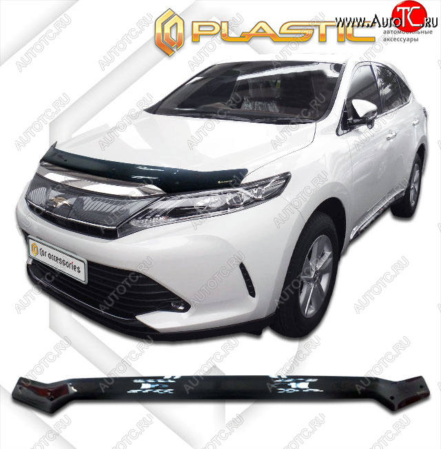 2 079 р. Дефлектор капота CA-Plastic  Toyota Harrier  XU60 (2013-2020) дорестайлинг, рестайлинг (classic черный, без надписи)  с доставкой в г. Таганрог