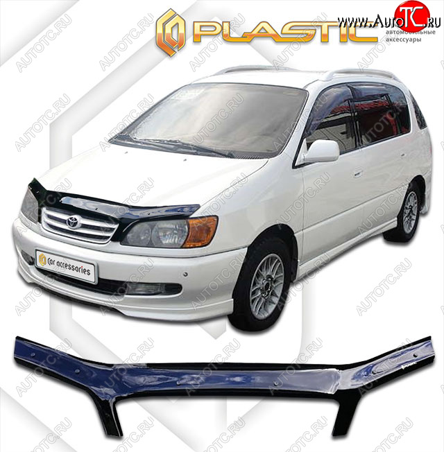 2 159 р. Дефлектор капота CA-Plastic  Toyota Ipsum  SXM10 (1998-2001) рестайлинг (classic черный, без надписи)  с доставкой в г. Таганрог