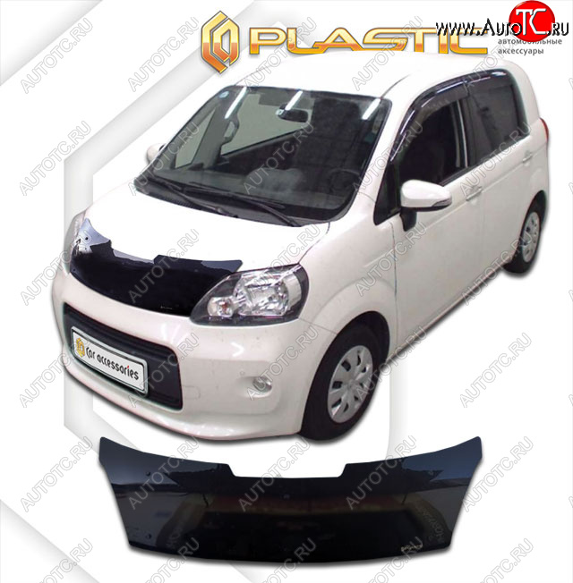 2 159 р. Дефлектор капота CA-Plastic  Toyota Porte  NP140 (2012-2020) (classic черный, без надписи)  с доставкой в г. Таганрог