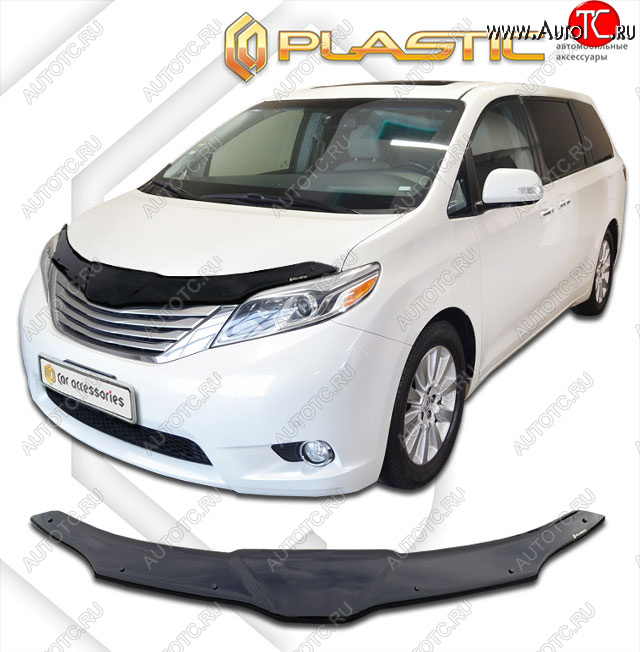 2 199 р. Дефлектор капота CA-Plastic  Toyota Sienna  XL30 (2010-2017) дорестайлинг (classic черный, без надписи)  с доставкой в г. Таганрог