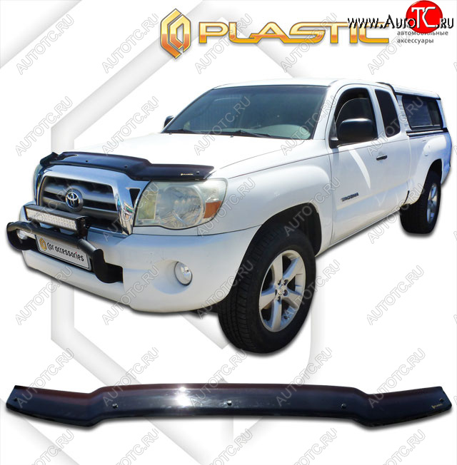 1 999 р. Дефлектор капота CA-Plastic  Toyota Tacoma  N200 (2004-2011) PickUp AccessCab дорестайлинг, PickUp DoubleCab дорестайлинг, PickUp RegularCab дорестайлинг (classic черный, без надписи)  с доставкой в г. Таганрог