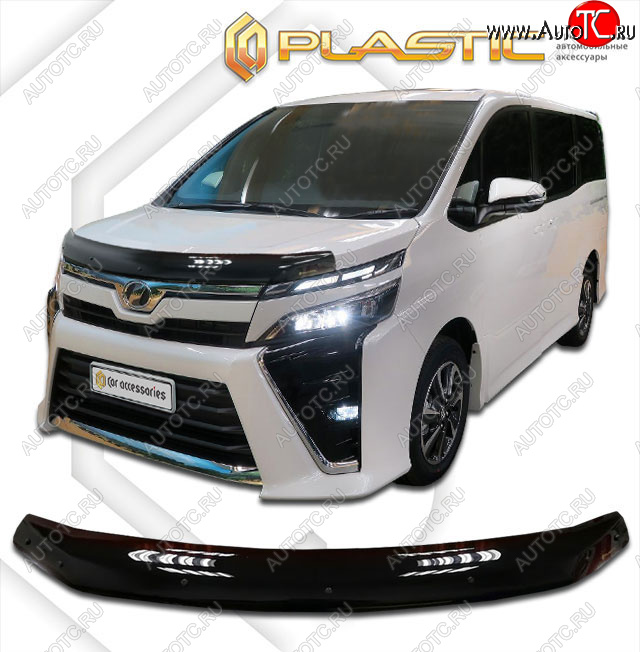 2 079 р. Дефлектор капота CA-Plastic  Toyota Voxy  минивэн (2017-2024) R80 рестайлинг, R90 дорестайлинг (classic черный, без надписи)  с доставкой в г. Таганрог