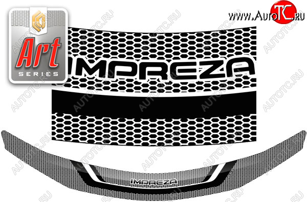 2 159 р. Дефлектор капота CA-Plastic  Subaru Impreza  GH (2007-2012) хэтчбэк (Серия Art черная)  с доставкой в г. Таганрог