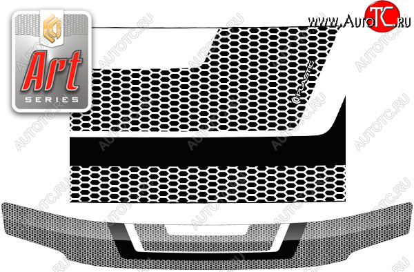 2 159 р. Дефлектор капота CA-Plastic  Toyota Town Ace  3 (1996-2008) (Серия Art черная)  с доставкой в г. Таганрог