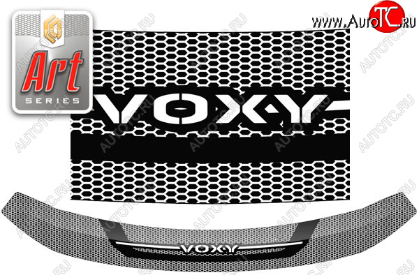 2 299 р. Дефлектор капота CA-Plastic  Toyota Voxy  минивэн (2014-2017) R80 дорестайлинг (Серия Art черная)  с доставкой в г. Таганрог