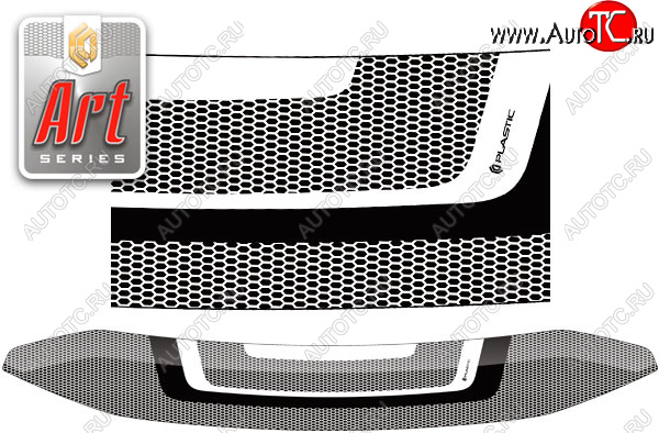 1 979 р. Дефлектор капота CA-Plastic  Volkswagen Multivan  T5 (2009-2015) рестайлинг (серия ART белая)  с доставкой в г. Таганрог