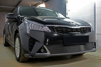 3 299 р. Защитная сетка в бампер (низ, ячейка 3х7 мм) Alfeco Стандарт KIA Rio X рестайлинг (2020-2024) (Чёрная)  с доставкой в г. Таганрог. Увеличить фотографию 5