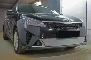 3 579 р. Защитная сетка в бампер (низ, ячейка 3х7 мм) Alfeco Стандарт KIA Rio X рестайлинг (2020-2024) (Хром)  с доставкой в г. Таганрог. Увеличить фотографию 4