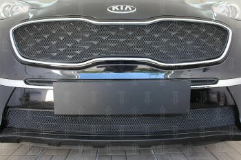 4 549 р. Защитная сетка в бампер (верх, ячейка 3х7 мм) Alfeco Стандарт  KIA Sportage  4 QL (2018-2022) рестайлинг (Чёрная)  с доставкой в г. Таганрог. Увеличить фотографию 2