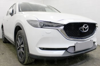 3 199 р. Защитная сетка в бампер (низ, ячейка 3х7 мм) Alfeco Стандарт  Mazda CX-5  KF (2016-2024) (Хром)  с доставкой в г. Таганрог. Увеличить фотографию 4