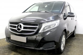 3 099 р. Защитная сетка в бампер (низ, ячейка 3х7 мм) Alfeco Стандарт  Mercedes-Benz Vito  W447 (2015-2020) дорестайлинг (Чёрная)  с доставкой в г. Таганрог. Увеличить фотографию 2