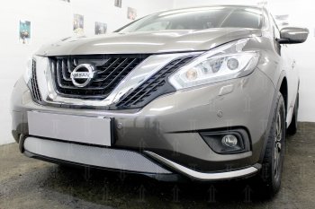 4 549 р. Защитная сетка в бампер (низ, ячейка 3х7 мм) Стрелка11 Стандарт  Nissan Murano  3 Z52 (2015-2022) дорестайлинг (Хром)  с доставкой в г. Таганрог. Увеличить фотографию 4