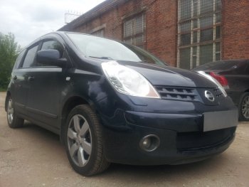 3 779 р. Защитная сетка в бампер (низ, ячейка 3х7 мм) Стрелка11 Стандарт  Nissan Note  1 (2004-2008) E11 дорестайлинг (Чёрная)  с доставкой в г. Таганрог. Увеличить фотографию 2