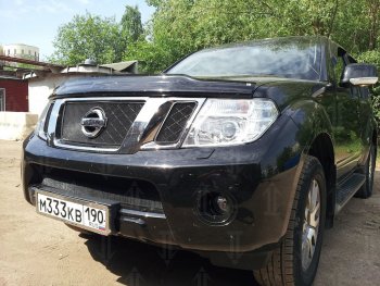 3 399 р. Защитная сетка в бампер (низ, ячейка 3х7 мм) Стрелка11 Стандарт Nissan Pathfinder R51 рестайлинг (2009-2014) (Чёрная)  с доставкой в г. Таганрог. Увеличить фотографию 2