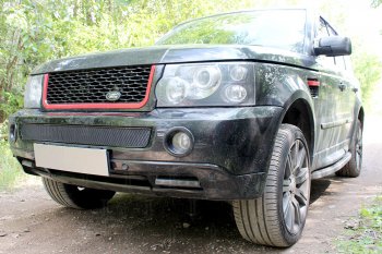 4 199 р. Защитная сетка в бампер (середина, ячейка 4х10 мм) Alfeco Премиум Land Rover Range Rover Sport 1 L320 дорестайлинг (2005-2009) (Чёрная)  с доставкой в г. Таганрог. Увеличить фотографию 2