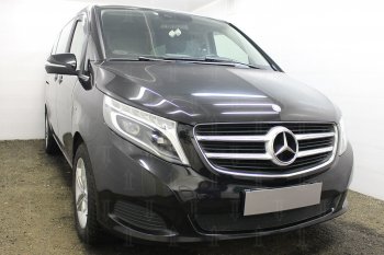 4 949 р. Защитная сетка в бампер (низ, ячейка 4х10 мм) Alfeco Премиум Mercedes-Benz Vito W447 дорестайлинг (2015-2020) (Чёрная)  с доставкой в г. Таганрог. Увеличить фотографию 2