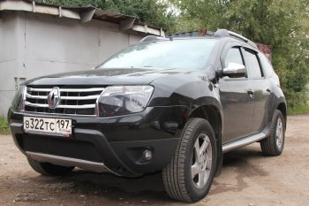 4 199 р. Защитная сетка в бампер (низ, ячейка 4х10 мм) Стрелка11 Премиум Renault Duster HS дорестайлинг (2010-2015) (Чёрная)  с доставкой в г. Таганрог. Увеличить фотографию 2