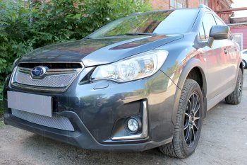 Защитная сетка в бампер (низ, ячейка 4х10 мм) Стрелка11 Премиум Subaru XV GP/G33 рестайлинг (2016-2017) ()