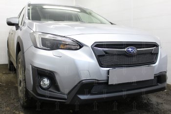 4 199 р. Защитная сетка в бампер (низ, ячейка 4х10 мм) Стрелка11 Премиум Subaru XV GT/G24 дорестайлинг (2017-2021) (Чёрная)  с доставкой в г. Таганрог. Увеличить фотографию 3