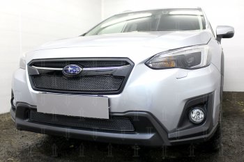 4 199 р. Защитная сетка в бампер (низ, ячейка 4х10 мм) Стрелка11 Премиум Subaru XV GT/G24 дорестайлинг (2017-2021) (Чёрная)  с доставкой в г. Таганрог. Увеличить фотографию 4