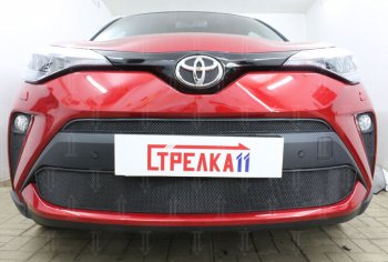 5 399 р. Защитная сетка в бампер (низ, ячейка 4х10 мм) Стрелка11 Премиум Toyota C-HR NGX10, ZGX10 рестайлинг (2019-2024) (Чёрная)  с доставкой в г. Таганрог. Увеличить фотографию 2