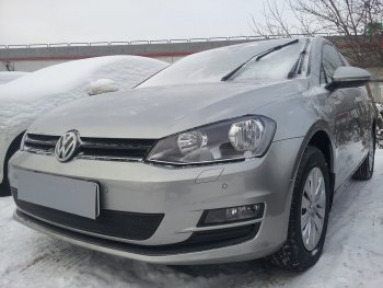 4 199 р. Защитная сетка в бампер (низ, ячейка 4х10 мм) Стрелка11 Премиум Volkswagen Golf 7 дорестайлинг, хэтчбэк 5 дв. (2012-2017) (Чёрная)  с доставкой в г. Таганрог. Увеличить фотографию 3