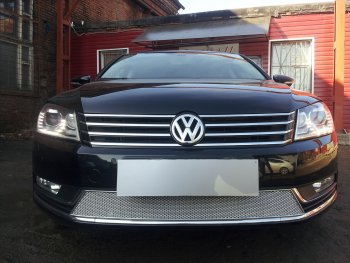 Защитная сетка в бампер (низ, ячейка 4х10 мм) Стрелка11 Премиум Volkswagen Passat B7 седан (2010-2015) ()