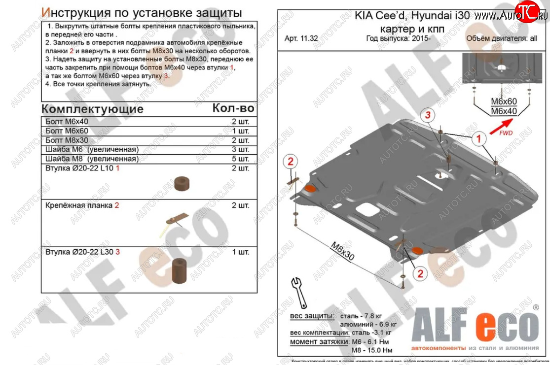 4 999 р. Защита картера двигателя и КПП Alfeco  KIA Cerato  3 YD (2016-2019) рестайлинг седан (Сталь 2 мм)  с доставкой в г. Таганрог