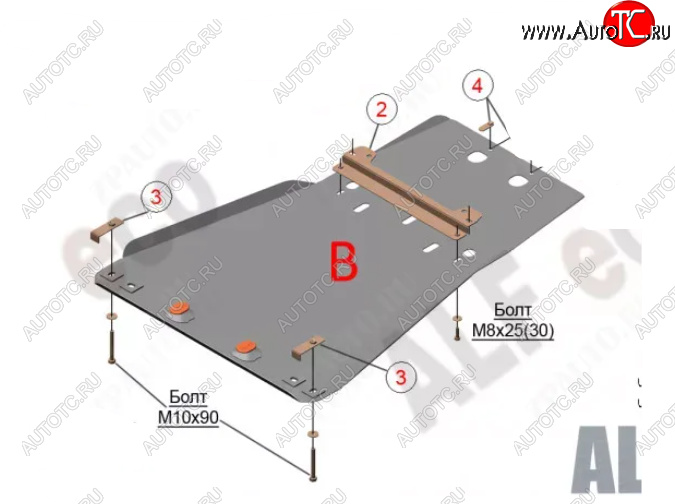 6 299 р. Защита картера двигателя и КПП (V-5,7) Alfeco Lexus LX570 J200 дорестайлинг (2007-2012) (Сталь 2 мм)  с доставкой в г. Таганрог