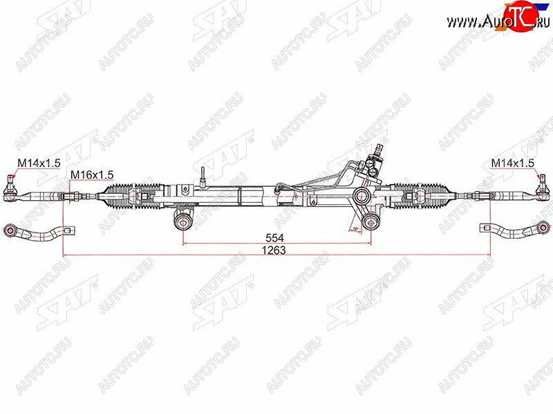 15 849 р. Рейка рулевая LHD SAT  Toyota Fortuner ( AN50/AN60,  AN160) - Hilux  AN120  с доставкой в г. Таганрог